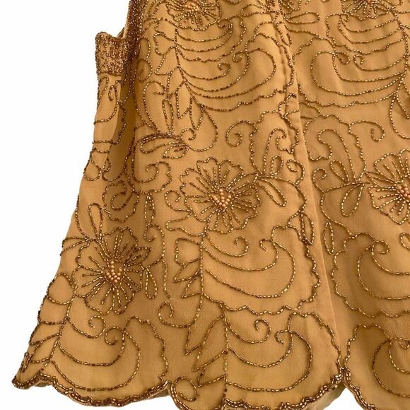 Vintage Gold Beads in Floral Design Sleeveless Top - Picture 9 of 12